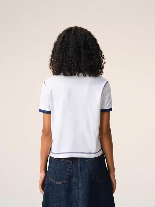 字母tee合集，三个款一起。复古宽松设计撞色衍缝情侣t恤E040258 商品图7