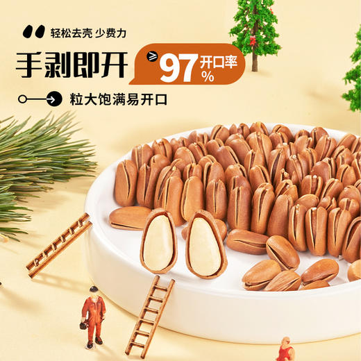 【咔嚓一口❗️开口松子】白皙松肉透着微黄，脆嫩鲜香，原色原香纯粹滋味，浅褐色外壳包裹饱满果仁，新货坚果散装手剥红松年货休闲零食干果QQ 商品图1