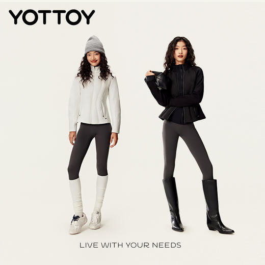 YOTTOY 90白鸭绒小蛮腰羽绒服女修身轻薄保暖显瘦运动立领外套冬 商品图4