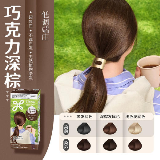 【跨境】花王Liese泡沫染发剂巧克力深棕色115ml*2（独立包装） 商品图1