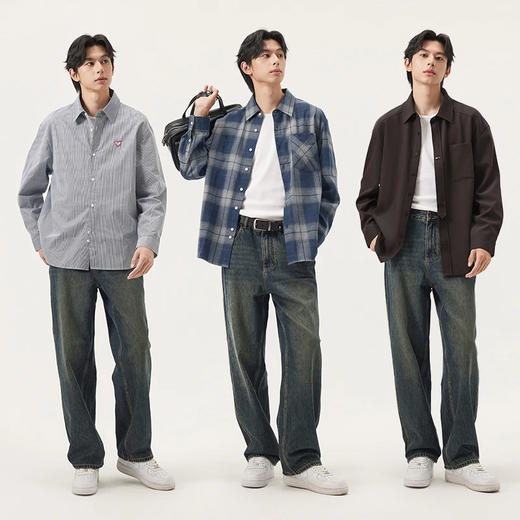 gxgjeans男装【复古水洗】男士牛仔裤2026春款时尚日常百搭显瘦直筒长裤男K&C 商品图4