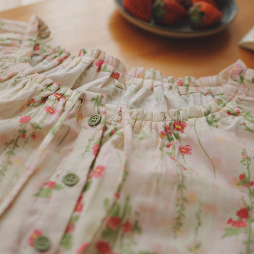 全棉双层纱~春夏纯棉短袖睡裙女士 透气纱布短袖睡衣夏天夏款全棉家居服夏 商品图2