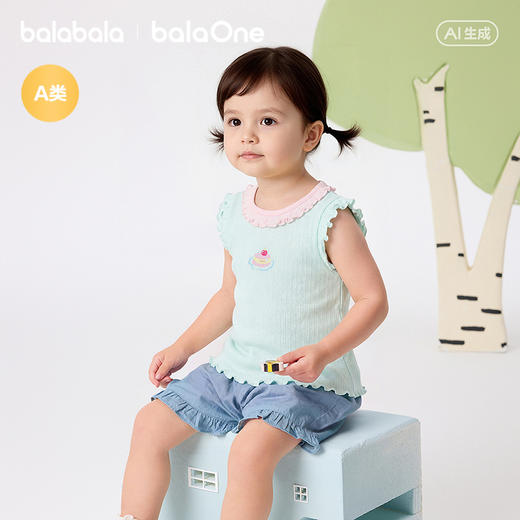 【balaOne】巴拉巴拉宝宝背心婴儿上衣女童夏季外穿2026新款甜美 商品图2
