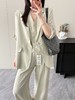 伊*丽含亚麻老钱风中袖西装外套+马甲+西装裤三件套 商品缩略图8