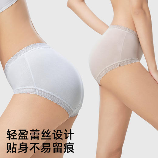 【39元4条，请拍4条，单拍不发】山茶花天然竹纤维轻盈蕾丝女士内裤-606 商品图4