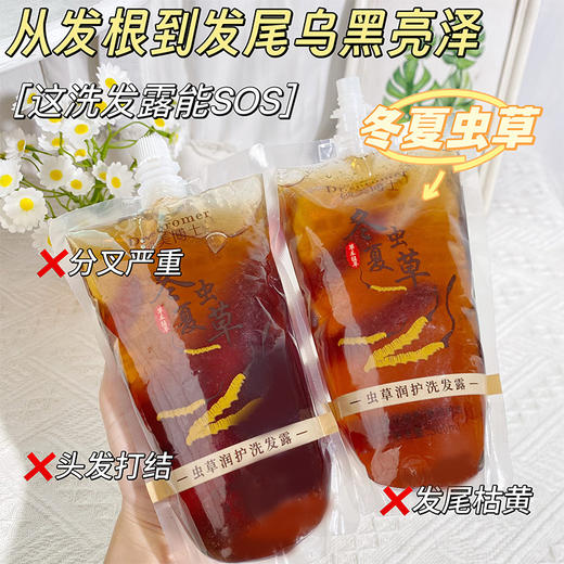 【福利❗️29.9抢2袋🔥虫草润护洗发露】草本成分，温和滋养，养发护发！控油蓬松滋养护发冬虫夏草洗发水袋装 商品图0