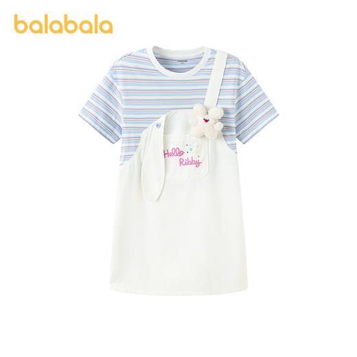 【商场同款】巴拉巴拉儿童裙子女童2026新款夏装牛仔假两件背带裙 商品图4