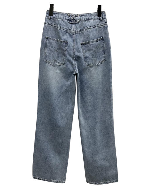 女款高腰直筒牛仔裤长裤la025 商品图1