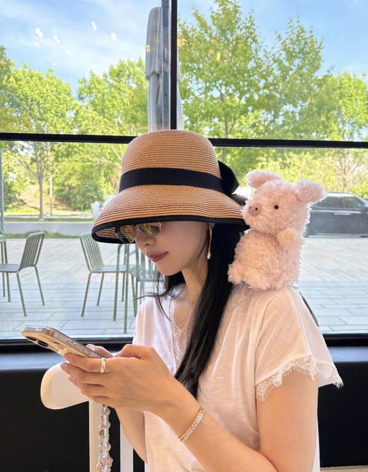 慵懒浪漫睫毛蕾丝V领水洗棉T恤 商品图1