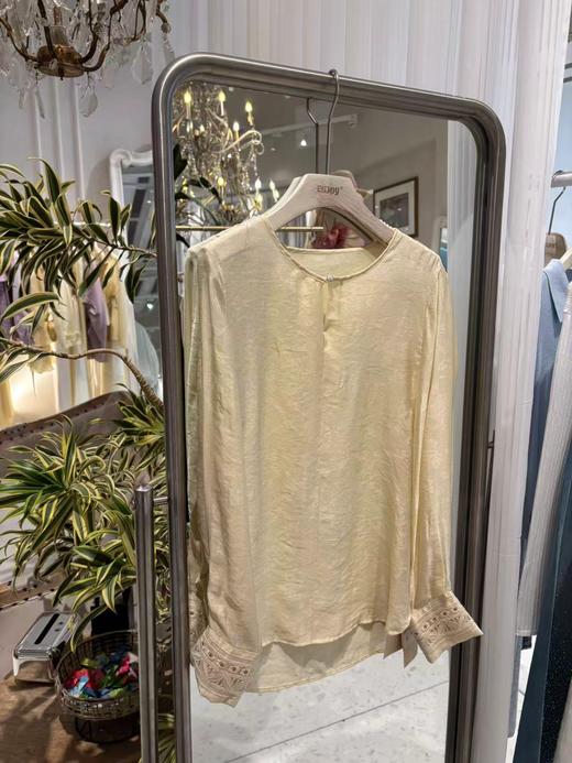 【门店同款】ENJOY夏季云敛-春光推盏袖口刺绣上衣 162350476 商品图0