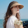 三彩2026新款空顶大帽檐遮阳帽沙滩海边出游夏编织条纹帽子鸭舌女 商品缩略图2