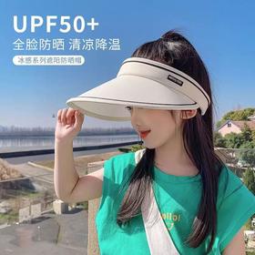 亲子款遮阳帽子女款新款女童显脸小防紫外线防晒帽空顶太阳帽★娃娃优选