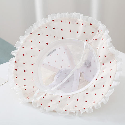 婴儿帽子夏季透气网眼小月龄遮阳太阳帽甜美防晒盆帽女宝宝渔夫帽 商品图3