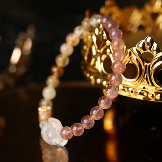 【祈愿吉品】九尾狐草莓晶塔晶手链姻缘水晶手链女款 商品图2