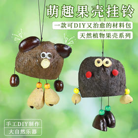 DIY天然水铃桐果壳卡通挂件材料包 疗愈系音疗种子包挂趣萌钥匙扣