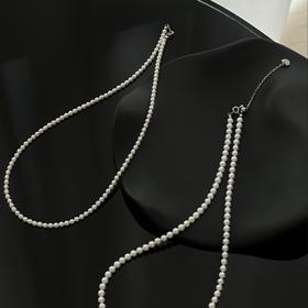 福利！baby珠套组 3-4mm/4-5mm，近圆细微微瑕ji光淡水珍珠项链组合