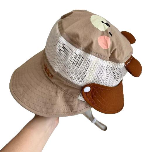 宝宝遮阳帽夏季网眼双帽檐可爱卡通护脖防晒男女小孩出游宝宝帽子46-52cm 商品图4