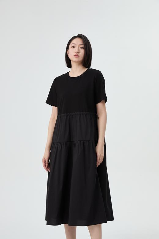 水淼2026春夏新品针织梭织拼接显瘦连衣裙2658 商品图0