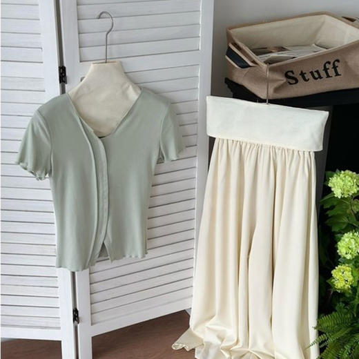 【89元/整套|韩系仙女套装】收腰木耳上衣+飘逸仙女裙裤，温柔显瘦 商品图6