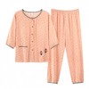 韩版睡衣女夏季春秋带胸垫七分袖两件套装薄款甜美家居服宽松大码 商品缩略图2