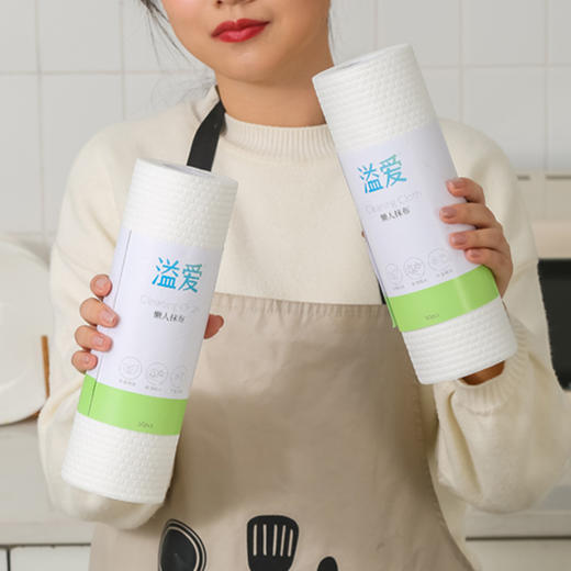 溢爱5大卷家用次抛懒人抹布50段/卷 干湿两用不沾油 能做去油洗碗布 商品图5