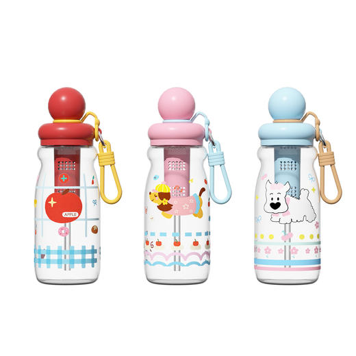 可爱卡通塑料杯萌宠学生浮球吸管杯创意男女生高颜值户外运动水壶 商品图4