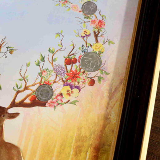 【中钞】一路发碎钞银挂画摆件 含6枚世界经典硬币 商品图8