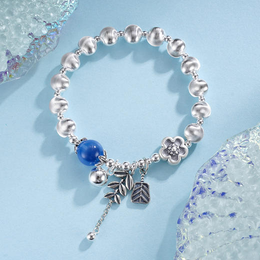 子佩集S925银【蓝海花语】手串【TSB0001-40】纯银手链糖心玛瑙花朵麦穗2509 商品图5