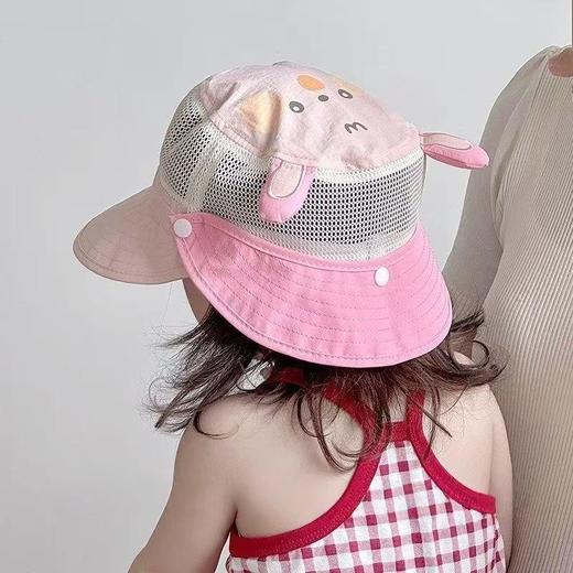 宝宝遮阳帽夏季网眼双帽檐可爱卡通护脖防晒男女小孩出游宝宝帽子46-52cm 商品图2