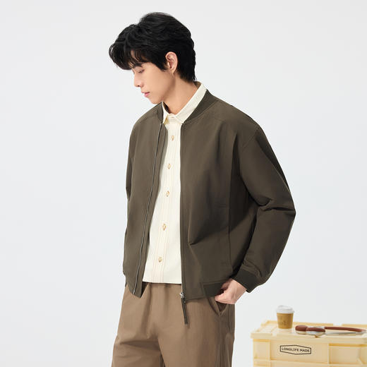 gxgjeans男装【热卖推荐】男士夹克2026春款纯色日常百搭通勤棒球领外套男K&C 商品图4