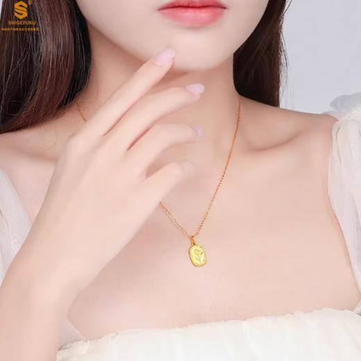 【香港周六福黄金钻石首饰】国色天香郁金香吊坠+赠k金项链 商品图4