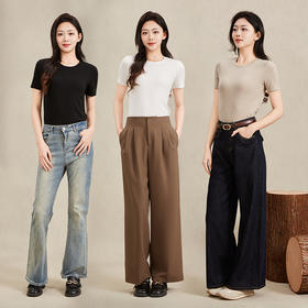 爱帝女士莱赛尔天丝羊毛短袖T恤衫夏季凉感T