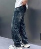 F040203春秋季新款休闲时尚百搭直筒满印提花款男士牛仔裤长裤 商品缩略图1