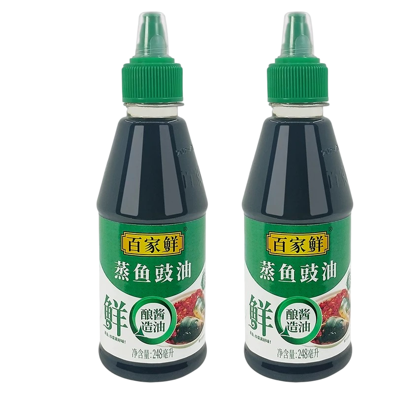 百家鲜蒸鱼豉油海鲜清蒸肠粉调味料酿造生抽酱油家用248ml挤挤装