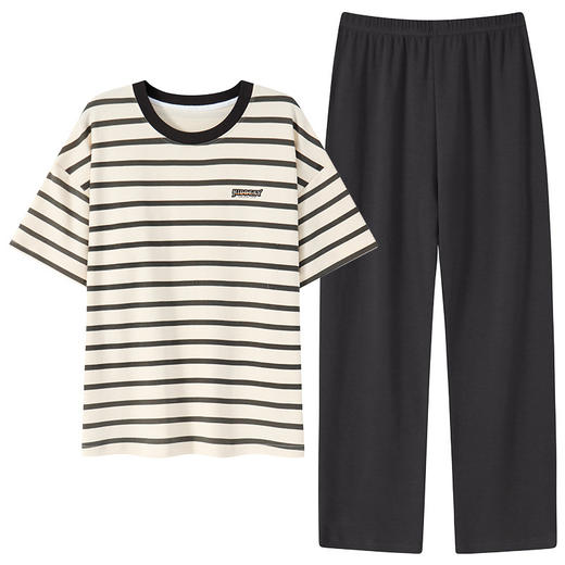 短袖长裤睡衣女夏季棉质薄款带胸垫卡通少女学生夏天家居服 商品图4