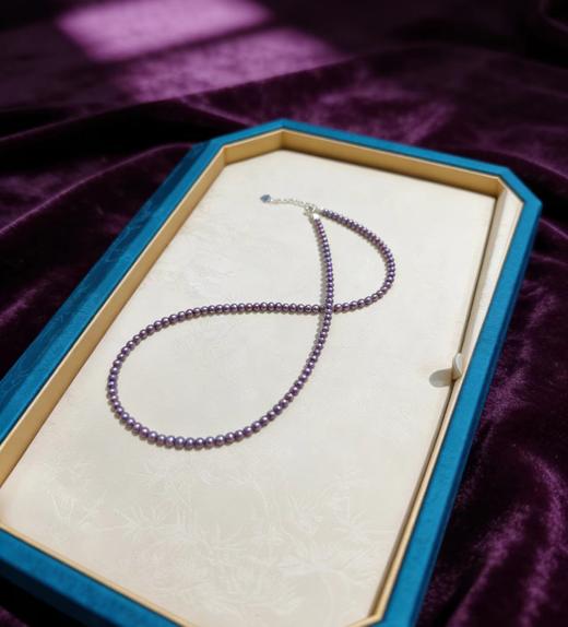 妖紫色无核 4mm淡水珍珠项链 神秘显白 日常叠戴 [发：8] 商品图0