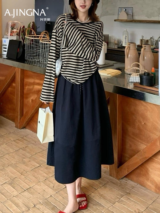 【UPF50+】阿菁娜春季新款山本半裙UPF50+凉感抗皱3D立体剪裁拼接花苞量感F31C213025 商品图4