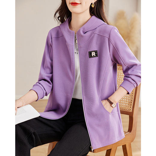 外套女春秋款连帽卫衣女2026新款爆款大码女装休闲开衫上衣中长款 商品图2