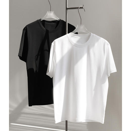 2件自动改价119包邮~官网199！三防全棉情侣小白T 长绒棉科技基础圆领百搭短袖 防水、防油、防污打底衫上衣短袖T恤内搭 商品图3