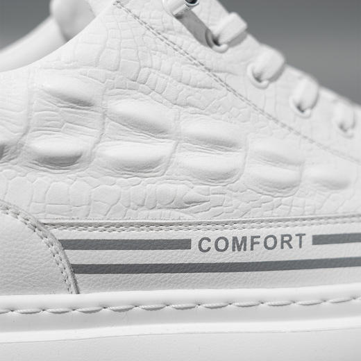 增高8厘米男士鳄鱼纹板鞋男内增高男鞋透气简约百搭小白鞋 商品图4