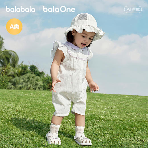 【balaOne】巴拉巴拉宝宝连体衣婴儿哈衣女童2026新款精致甜美萌 商品图2
