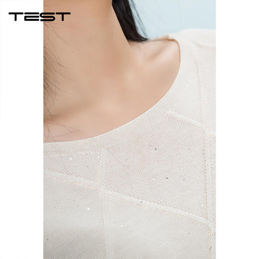 夏上新菱格烫钻针织衫温柔风宽松长袖百搭针织1262009 商品图3