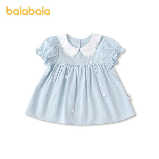 【商场同款】巴拉巴拉儿童短袖衬衫女童2026新夏装时髦泡泡袖上衣 商品图0