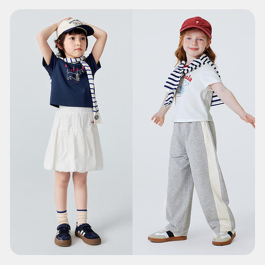 迷你巴拉巴拉女童短袖T恤棉弹透气抑菌可爱动物萌宠上衣2026夏装 商品图3