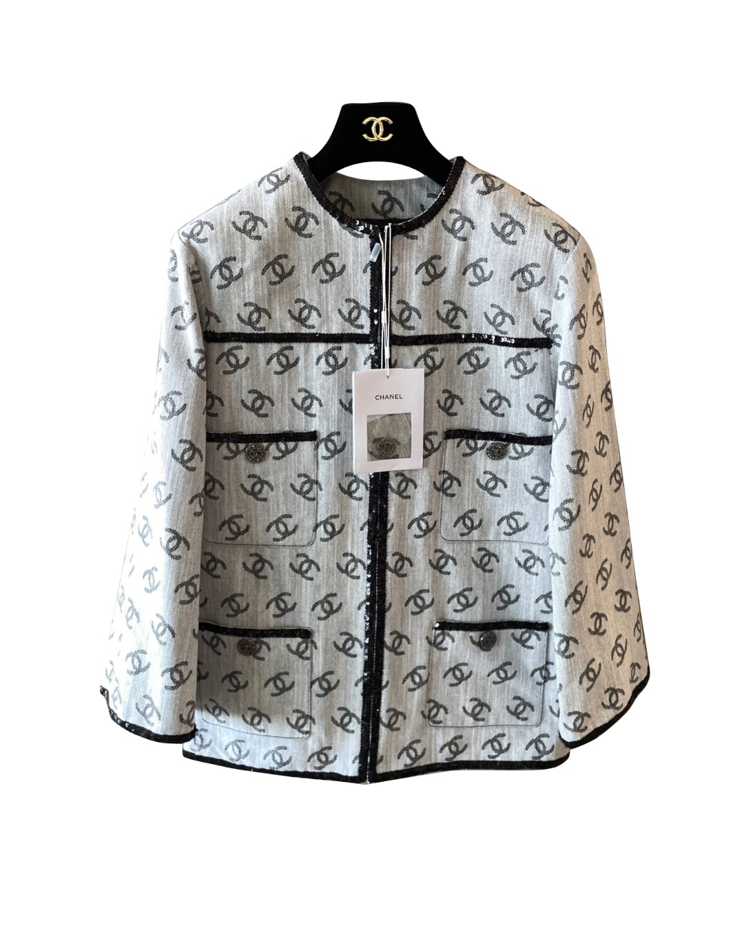 女款珠片牛仔外套hu025