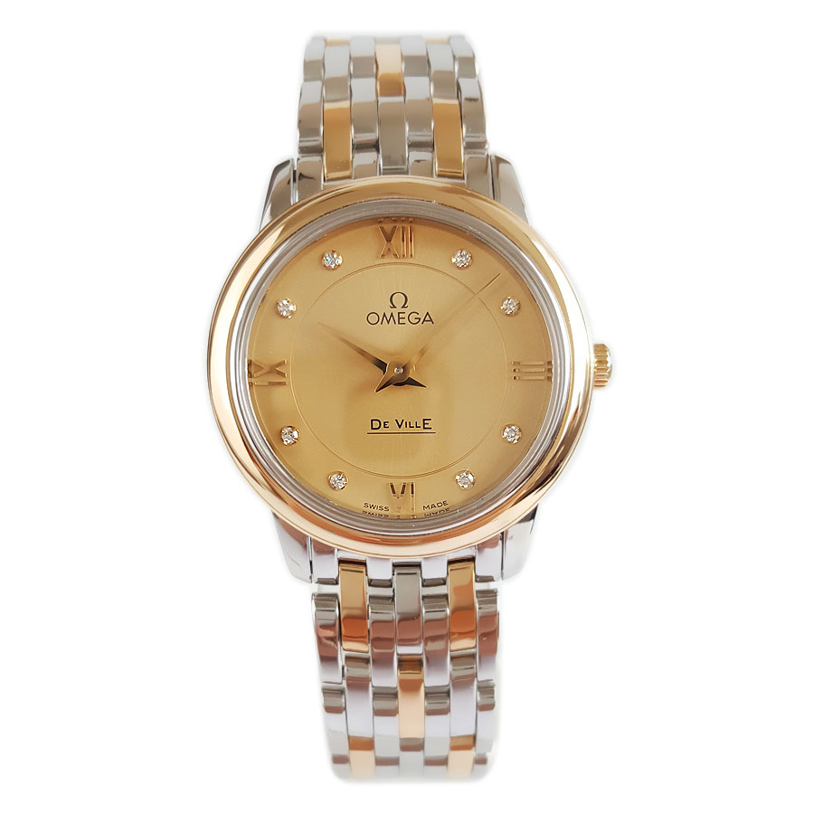 【95新】OMEGA 欧米茄424.20.27.60.58.001石英机芯27MM（女款）碟飞系列精钢/18K黄金300326AK26