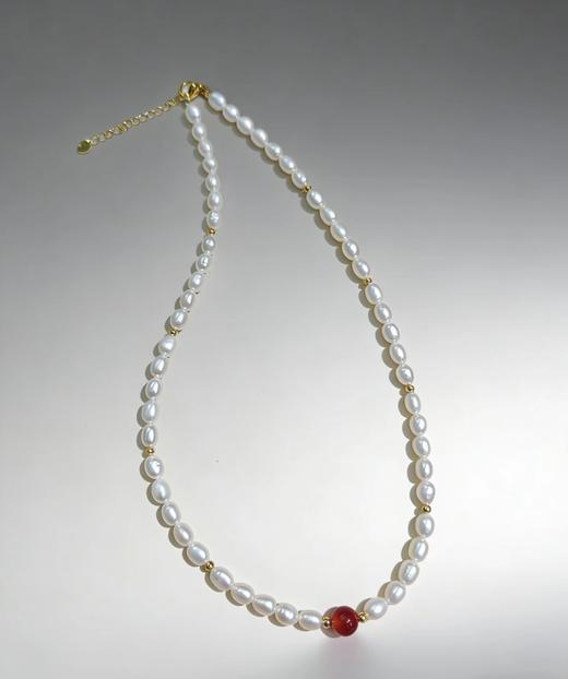 水滴大米+红玛瑙 5-6mm珍珠妈妈链 喜庆福气 送长辈 [发：59] 商品图0