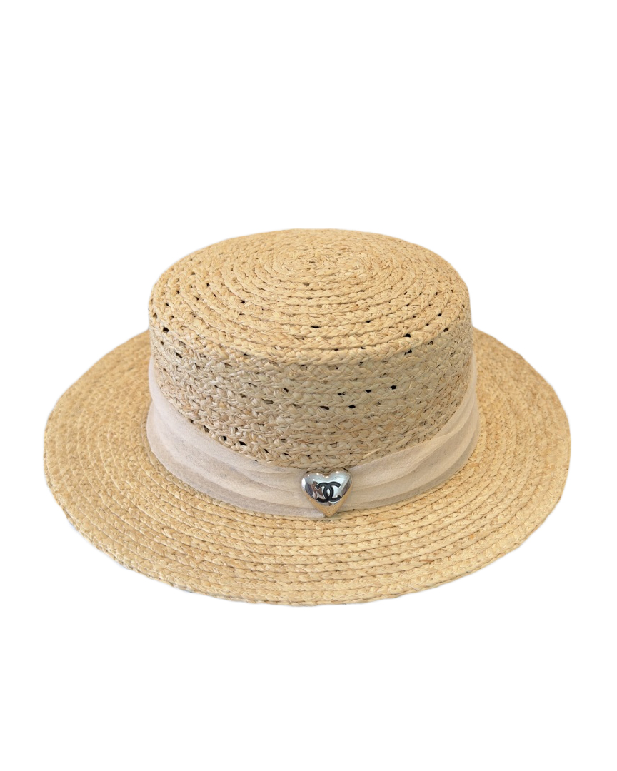 丝带平顶帽草帽zh025