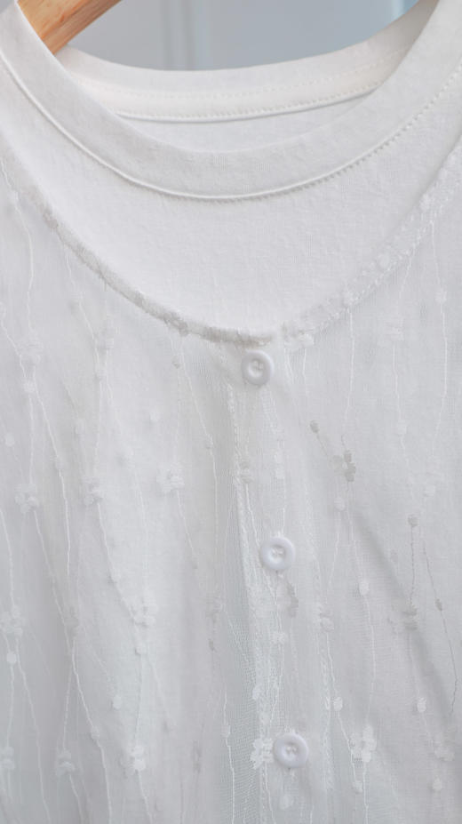 漫游甜心|韩系叠穿蕾丝网纱T恤 商品图2