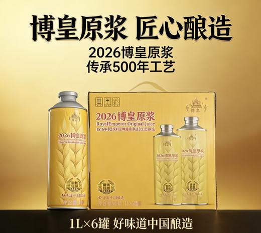 博皇原浆啤酒1L*6罐/箱 1516年《巴伐利亚啤酒纯净法》工艺 麦香浓郁 京东物流 商品图0